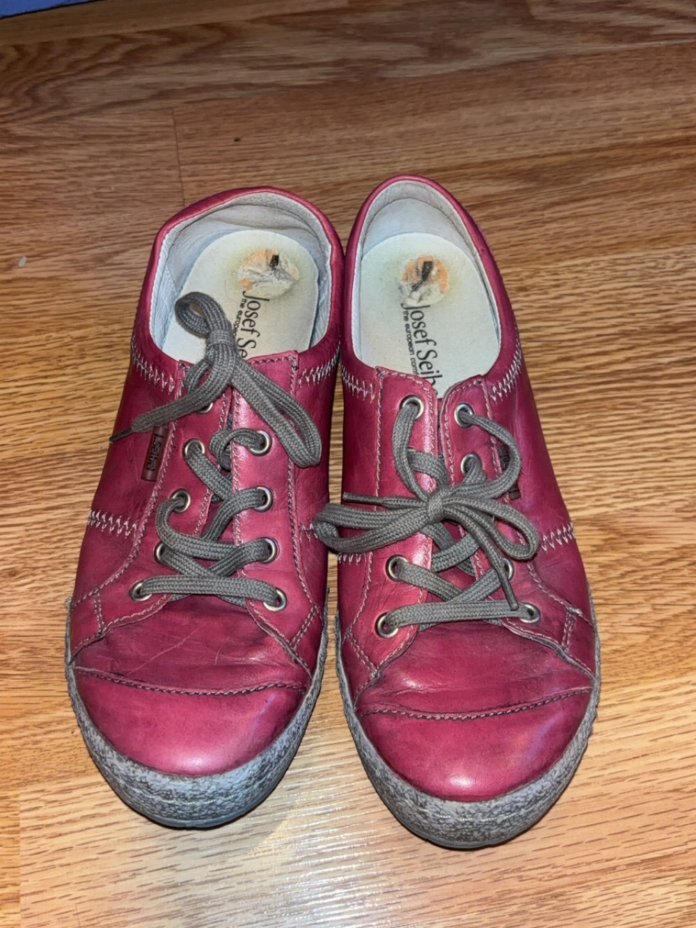 Josef Seibel Women's Lace-Up Sneakers in Berry Pink